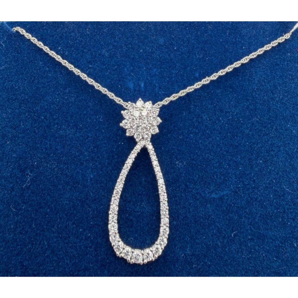 Camrose And Kross Jbk Crystal Teardrop Necklace 18 Inch Boxed
